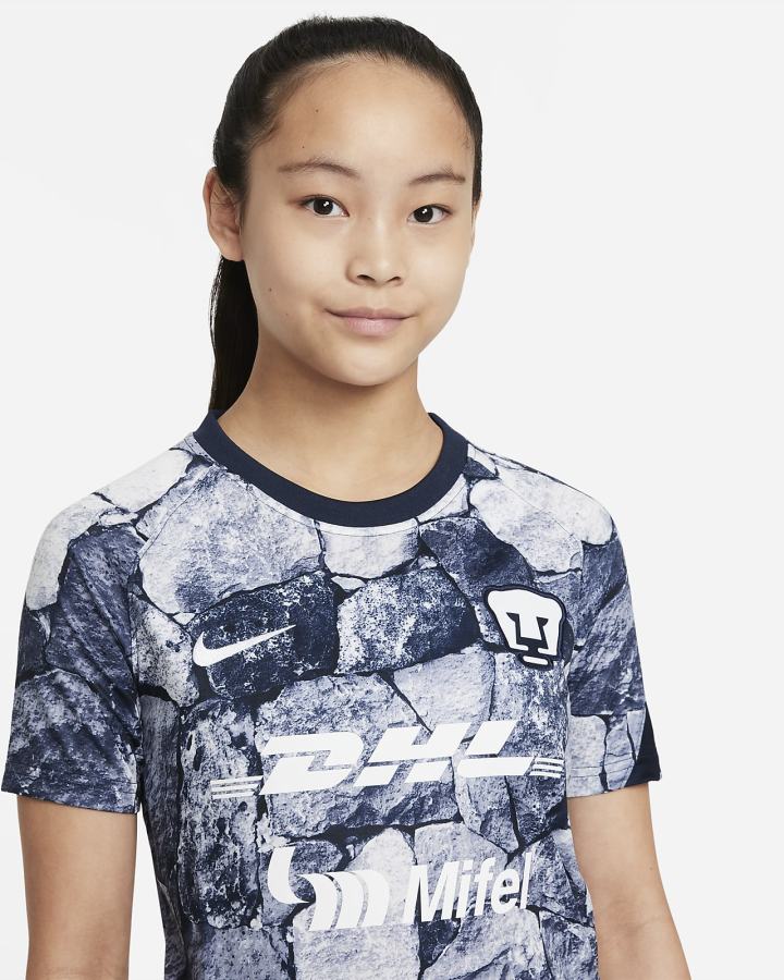 Nike Pumas UNAM Kids Dri-FIT Pre-Match Soccer Top Za Dječake Majice Bijele Obsidijanske | HR-49156AMSI