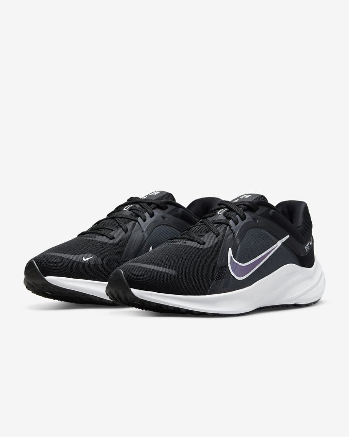 Nike Quest 5 Premium Road Ženske Tenisiće Crne Sive Tamno Sive Bijele | HR-75021JUXT