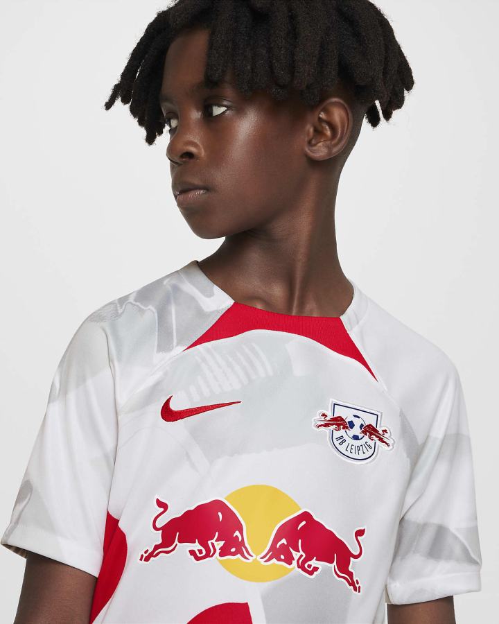 Nike RB Leipzig 2022/23 Stadium Home Kids Dri-FIT Soccer Za Dječake Dres Bijele Crvene | HR-46103FLTD