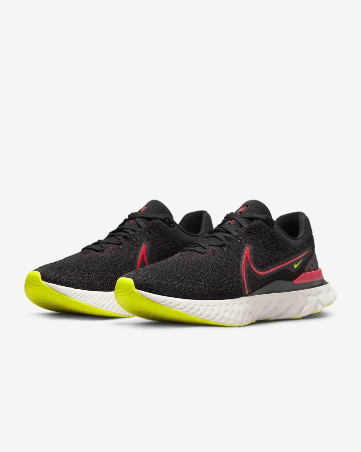 Nike React Infinity Run Flyknit 3 Road Muške Tenisiće Crne Crvene | HR-15204EKZQ