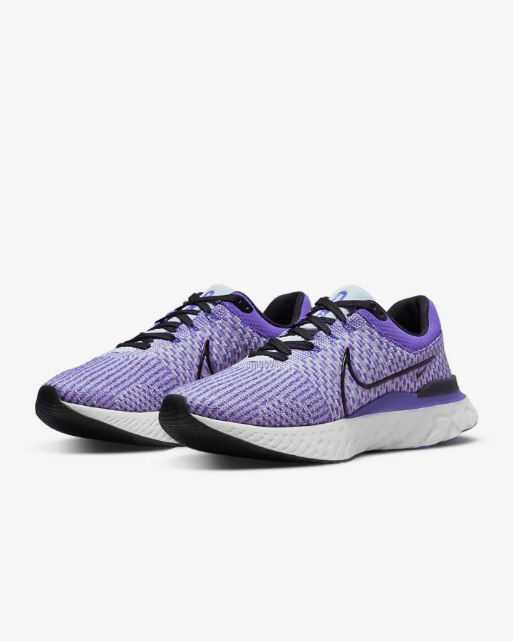 Nike React Infinity Run Flyknit 3 Road Muške Tenisiće Platine Ljubičaste Crne | HR-37429AISC