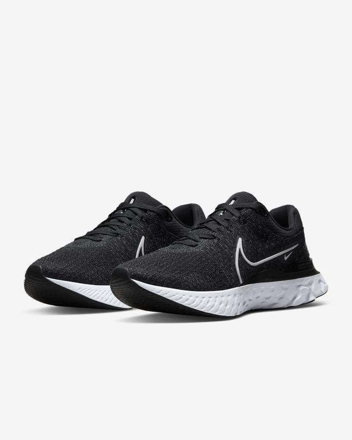 Nike React Infinity Run Flyknit 3 Road Muške Tenisiće Crne Bijele | HR-56421MZEP