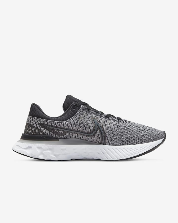 Nike React Infinity Run Flyknit 3 Road Muške Tenisiće Crne Sive Bijele Tamno Sive | HR-73426QEBM