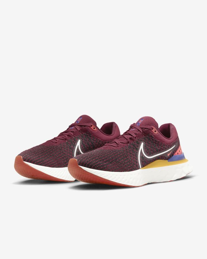 Nike React Infinity Run Flyknit 3 Road Muške Tenisiće Zlatne Svijetlo Crvene Bijele | HR-90786OCMJ