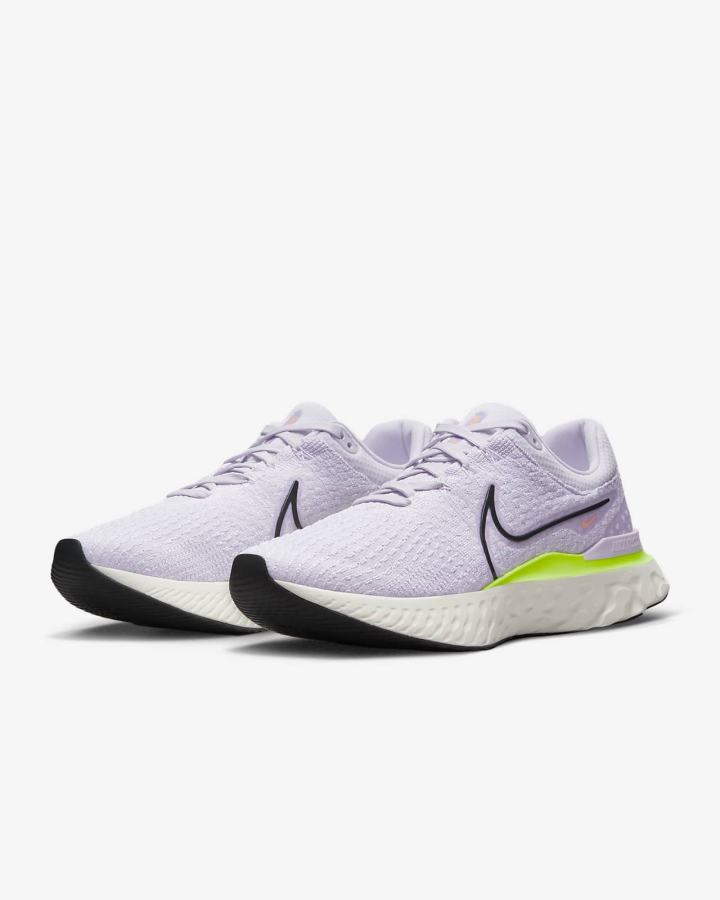 Nike React Infinity Run Flyknit 3 Road Muške Tenisiće Ljubičaste Zelene Tamno Sive | HR-91456YQFP