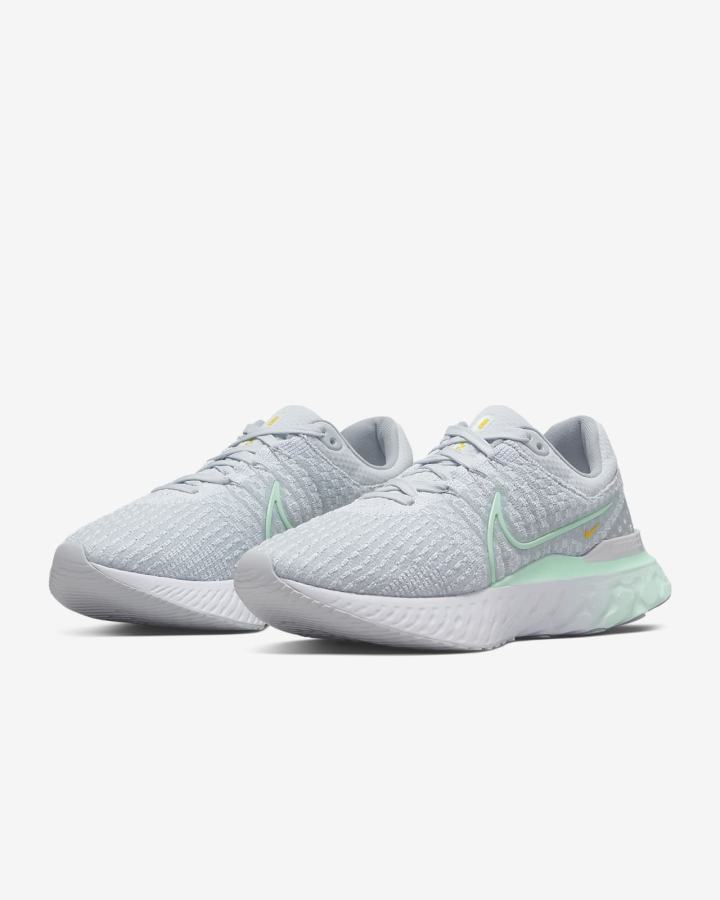 Nike React Infinity Run Flyknit 3 Road Ženske Tenisiće Platine Bijele Zelene Menta | HR-13602ZTNG