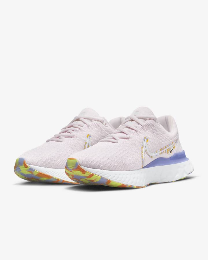 Nike React Infinity Run Flyknit 3 Road Ženske Tenisiće Svijetlo Roze Zlatne Bijele | HR-36842HYSR