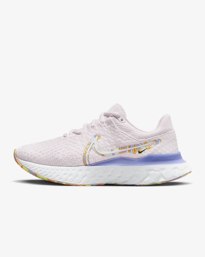 Nike React Infinity Run Flyknit 3 Road Ženske Tenisiće Svijetlo Roze Zlatne Bijele | HR-36842HYSR