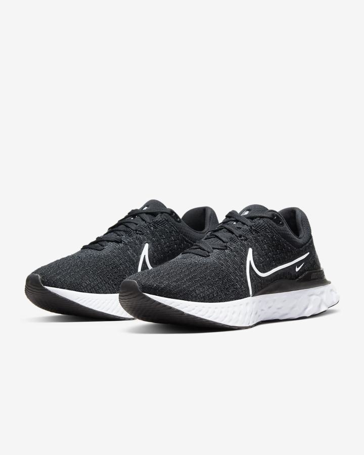 Nike React Infinity Run Flyknit 3 Road Ženske Tenisiće Crne Bijele | HR-53087GQNV