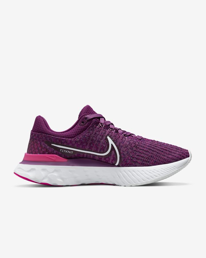 Nike React Infinity Run Flyknit 3 Road Ženske Tenisiće Bordo Roze Bijele | HR-75024QALF