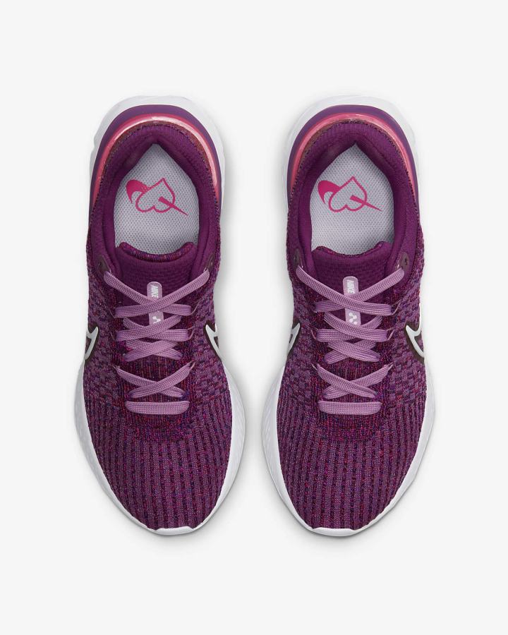 Nike React Infinity Run Flyknit 3 Road Ženske Tenisiće Bordo Roze Bijele | HR-75024QALF