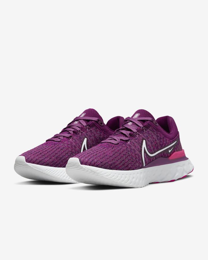 Nike React Infinity Run Flyknit 3 Road Ženske Tenisiće Bordo Roze Bijele | HR-75024QALF