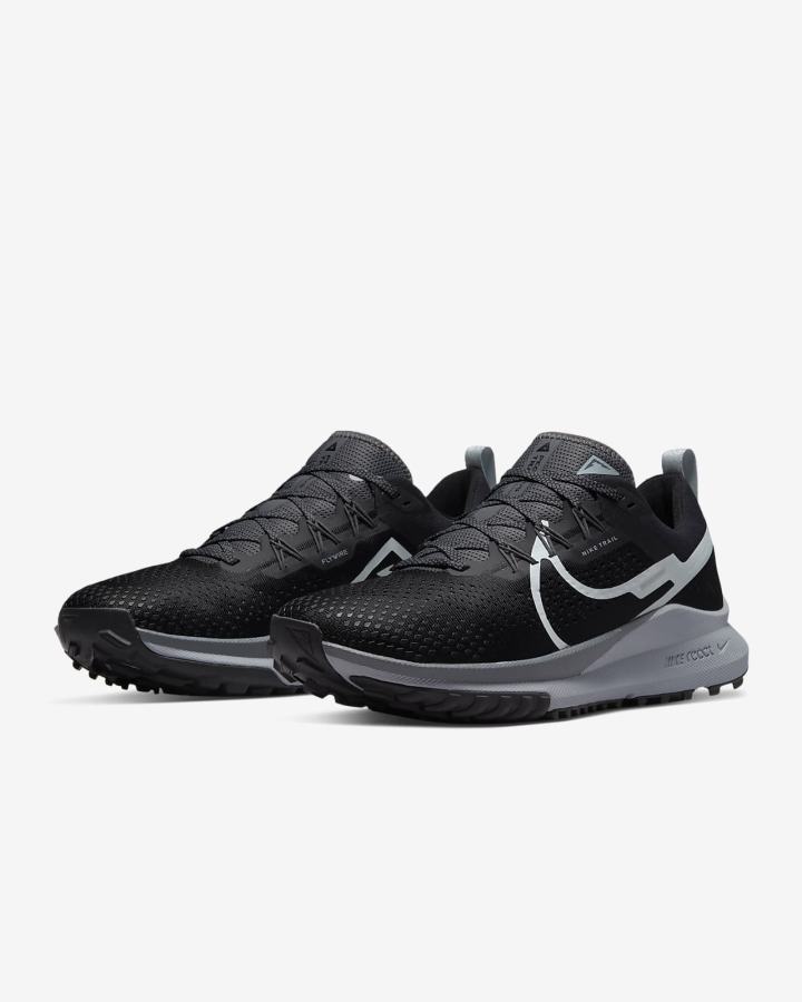 Nike React Pegasus Trail 4 Trail Muške Tenisiće Crne Tamno Sive | HR-94352CYJB