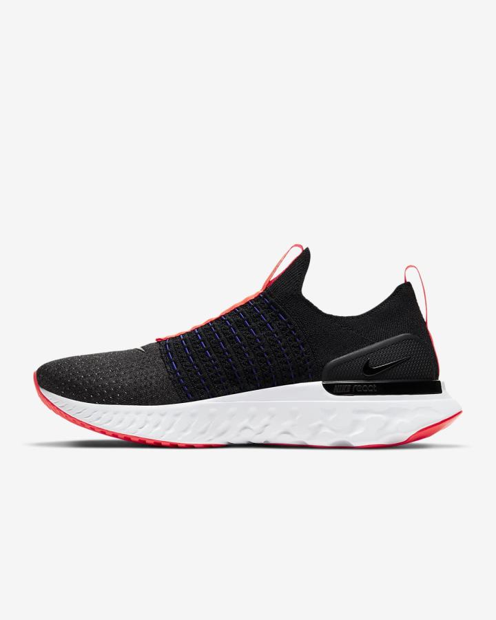 Nike React Phantom Run Flyknit 2 Road Muške Tenisiće Crne Svijetlo Crvene Crne | HR-59802ZJCY