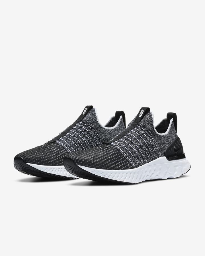 Nike React Phantom Run Flyknit 2 Road Muške Tenisiće Crne Bijele | HR-71389JIVQ