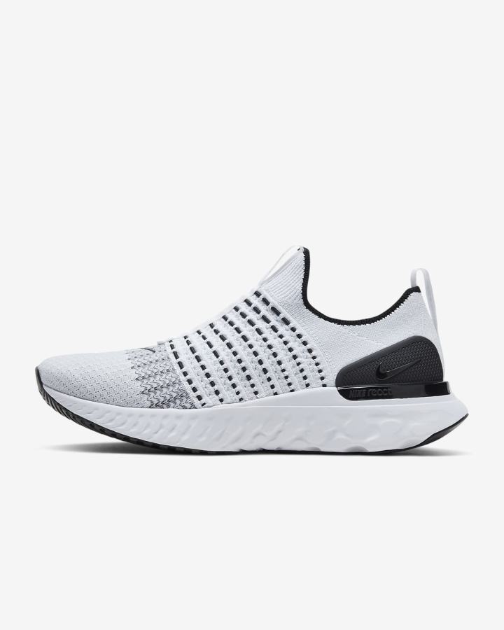 Nike React Phantom Run Flyknit 2 Road Muške Tenisiće Bijele Crne Platine Bijele | HR-78125VRWS