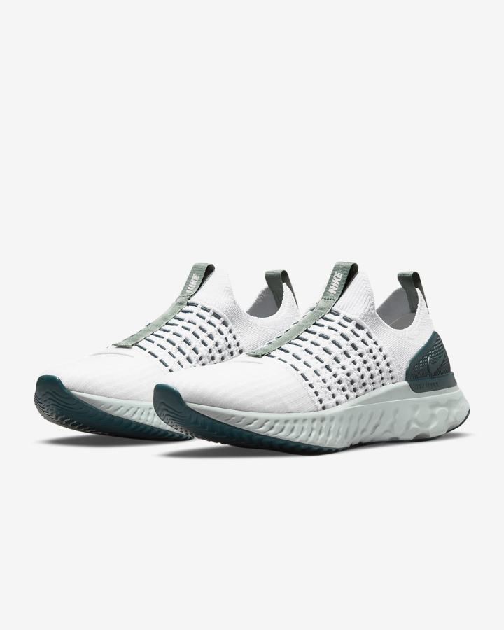 Nike React Phantom Run Flyknit 2 Road Ženske Tenisiće Platine Tirkizne Zelene Srebrne | HR-15479HKGQ