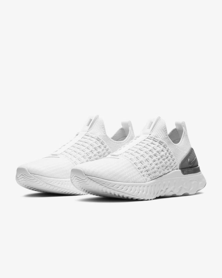 Nike React Phantom Run Flyknit 2 Road Ženske Tenisiće Bijele Platine Metalne Srebrne | HR-47328MLUS