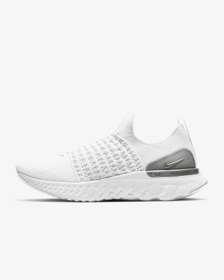 Nike React Phantom Run Flyknit 2 Road Ženske Tenisiće Bijele Platine Metalne Srebrne | HR-47328MLUS