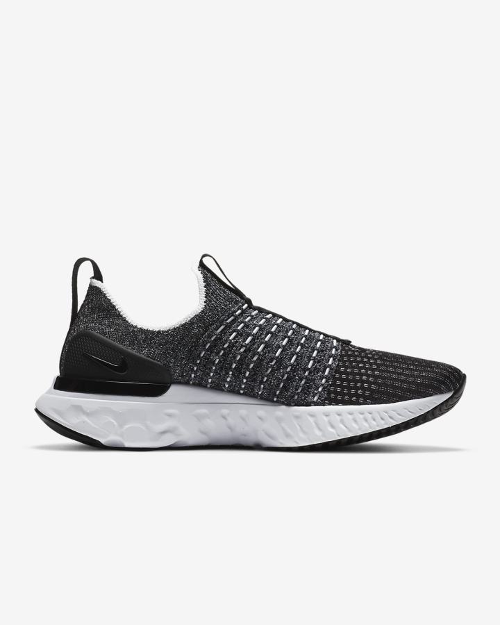 Nike React Phantom Run Flyknit 2 Road Ženske Tenisiće Crne Bijele | HR-81253PNJG