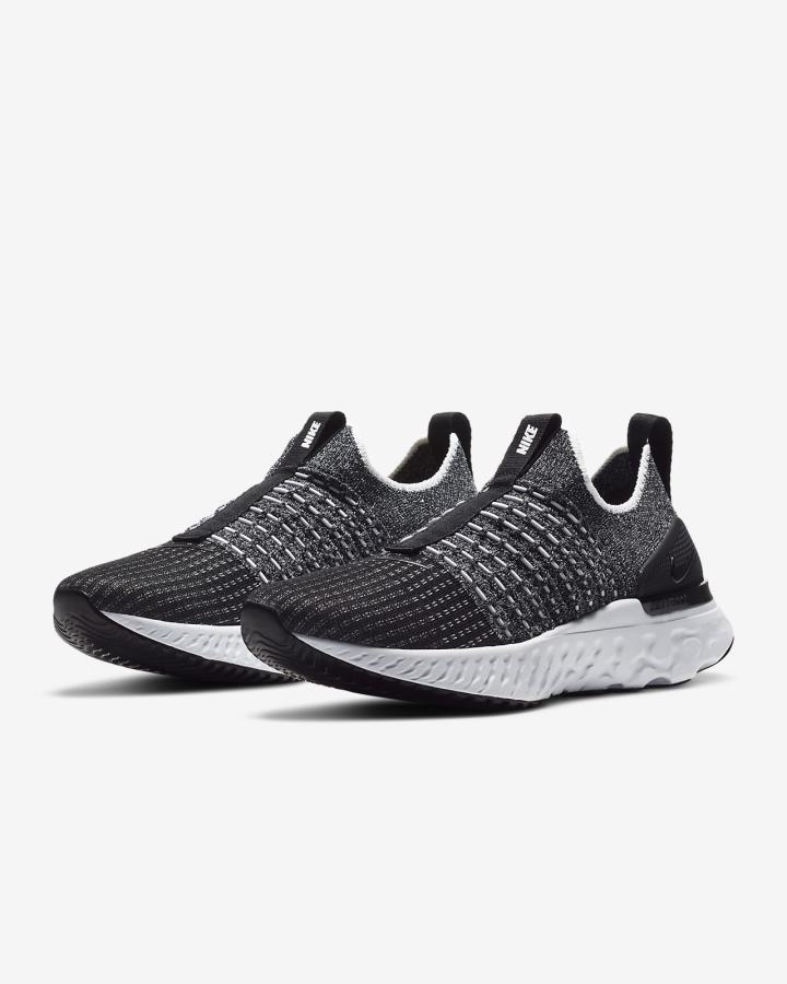 Nike React Phantom Run Flyknit 2 Road Ženske Tenisiće Crne Bijele | HR-81253PNJG