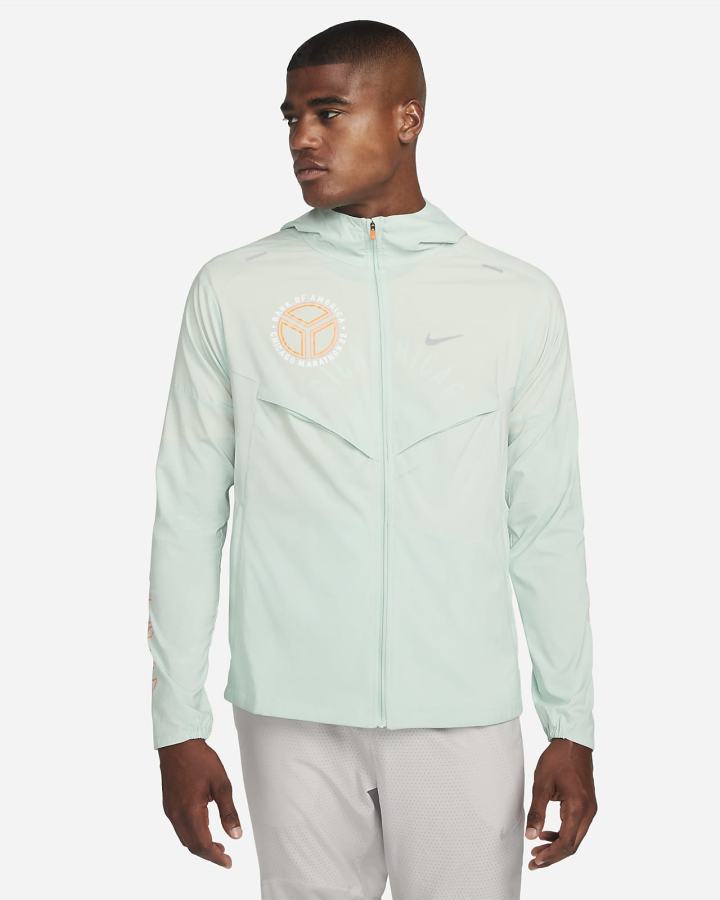 Nike Repel UV Windrunner Running Muške Jakne Zelene Narančaste | HR-76310NPVK