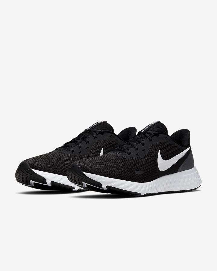 Nike Revolution 5 Road Muške Tenisiće Crne Tamno Sive Bijele | HR-04936IJEO