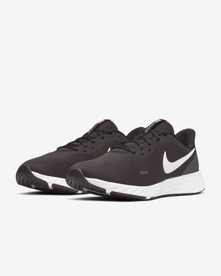 Nike Revolution 5 Road Muške Tenisiće Crne Tamno Sive Bijele | HR-71348VSMF