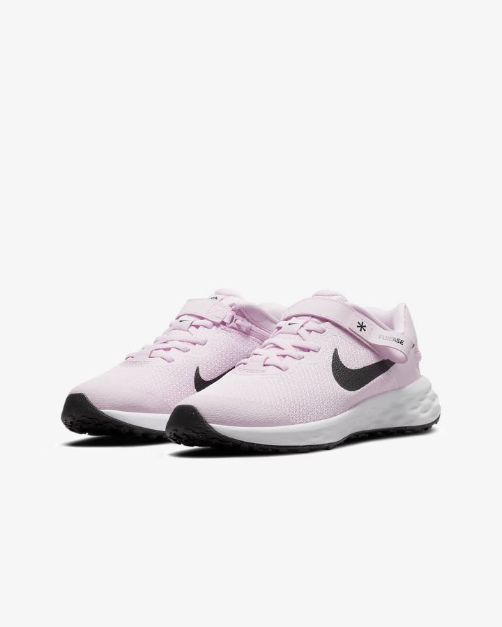 Nike Revolution 6 FlyEase Kids Easy On/Off Road Za Dječake Tenisiće Roze Crne | HR-10938UBKE