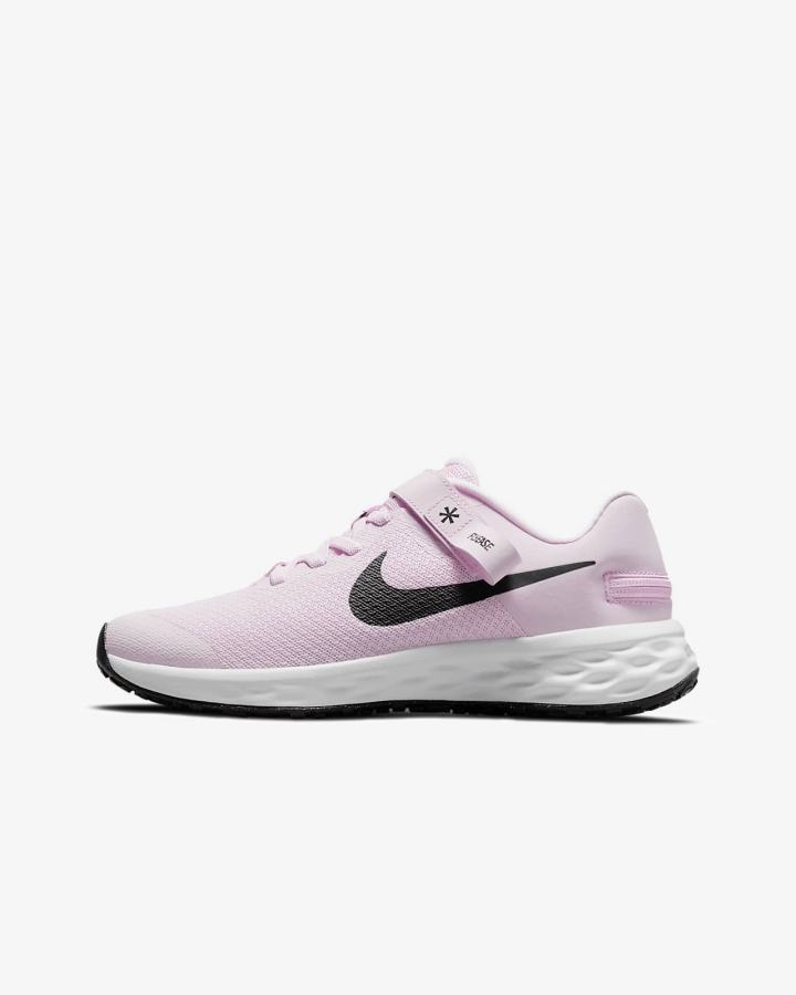 Nike Revolution 6 FlyEase Kids Easy On/Off Road Za Dječake Tenisiće Roze Crne | HR-10938UBKE