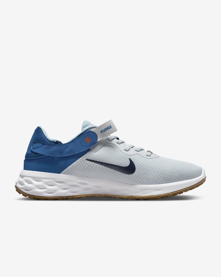 Nike Revolution 6 FlyEase Next Nature Easy On/Off Road (Extra Wide) Muške Tenisiće Platine Tamno Plave | HR-86914BFVJ