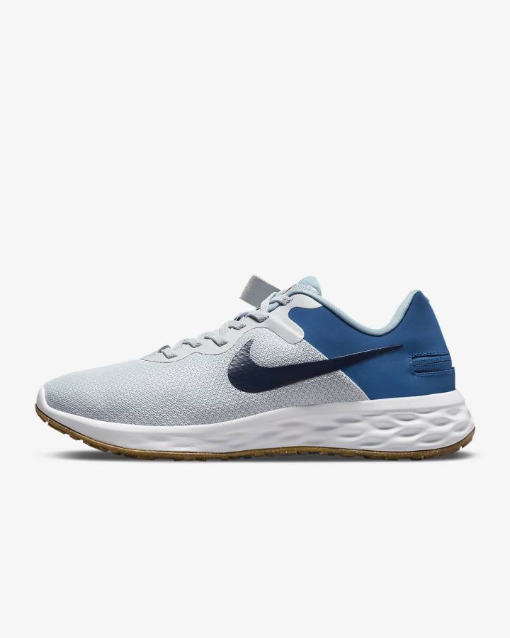 Nike Revolution 6 FlyEase Next Nature Easy On/Off Road (Extra Wide) Muške Tenisiće Platine Tamno Plave | HR-86914BFVJ