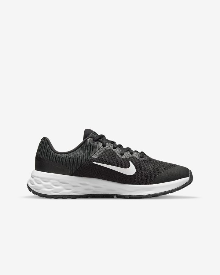 Nike Revolution 6 Kids Road Za Djevojčice Tenisiće Crne Tamno Sive Bijele | HR-07249NWIO