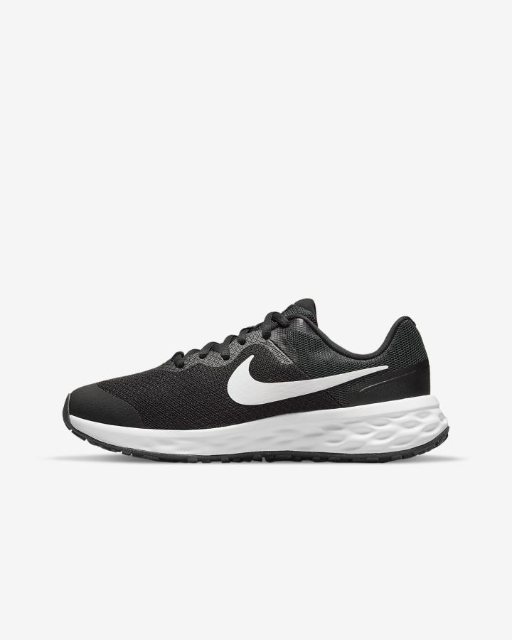 Nike Revolution 6 Kids Road Za Djevojčice Tenisiće Crne Tamno Sive Bijele | HR-07249NWIO