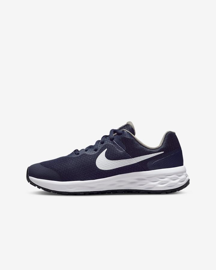 Nike Revolution 6 Kids Road Za Djevojčice Tenisiće Tamnoplave Plave Sive Bijele | HR-53842JLTN