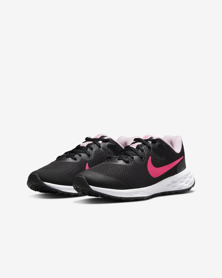 Nike Revolution 6 Kids Road Za Djevojčice Tenisiće Crne Roze | HR-93670TGNI