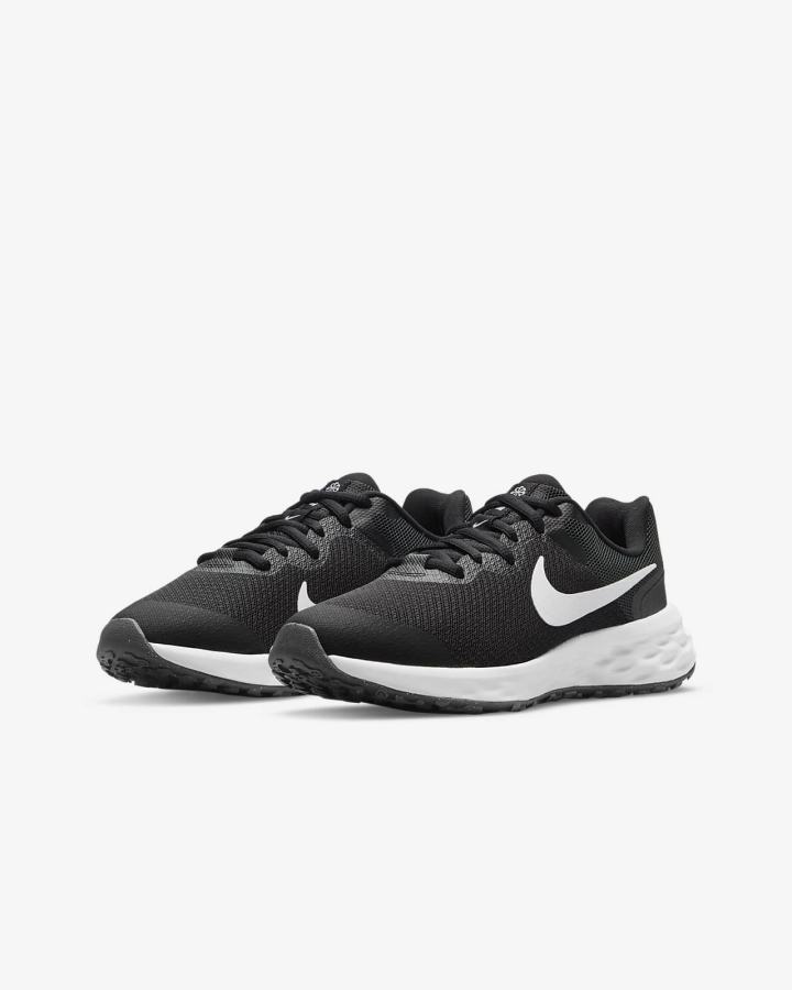 Nike Revolution 6 Kids Road Za Dječake Tenisiće Crne Tamno Sive Bijele | HR-05817JTPR