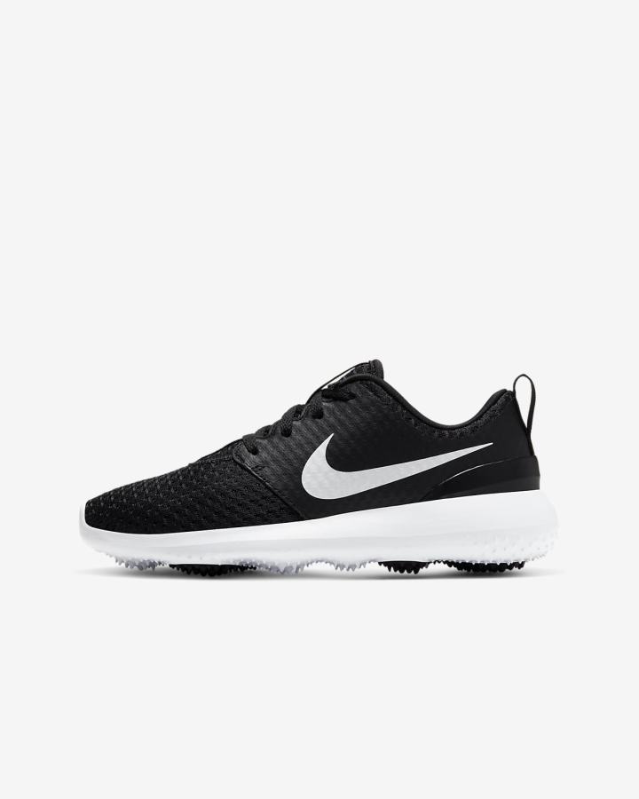 Nike Roshe G Jr. Kids Za Dječake Cipele Za Golf Crne Bijele Metalne Bijele | HR-06159QYNS