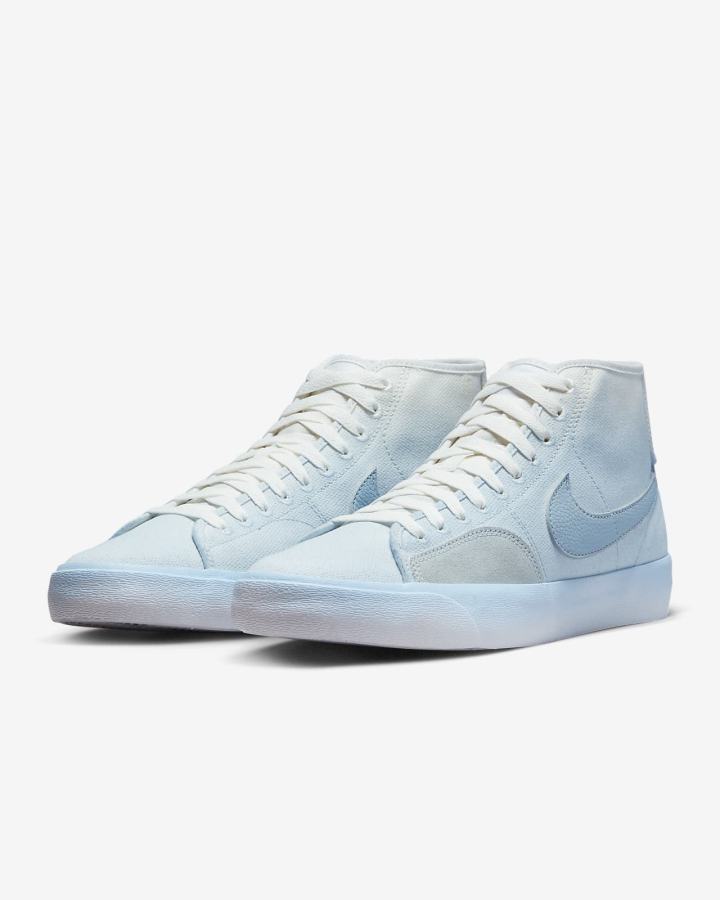 Nike SB Blazer Court Mid PRM Muške Skate Obuća Plave Bijele Plave | HR-06982AHKZ