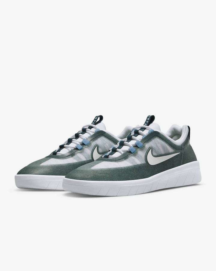 Nike SB Nyjah Free 2 Muške Skate Obuća Sive Zelene Plave Zelene Bijele | HR-95071NGDF