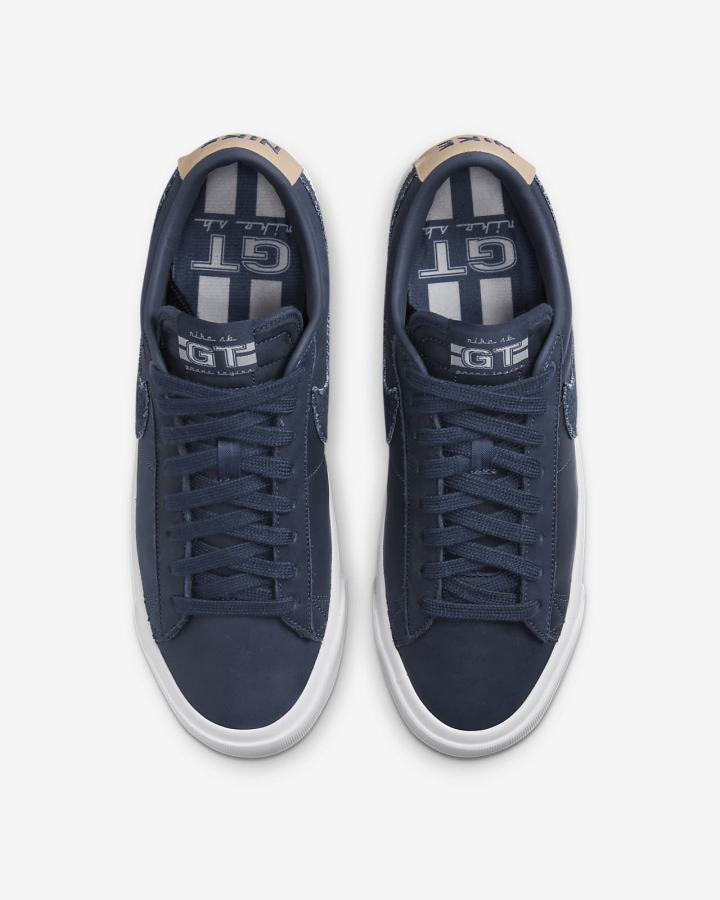 Nike SB Zoom Blazer Low Pro GT Premium Muške Skate Obuća Tamnoplave Bijele Svijetlo Smeđe | HR-95167MTOI