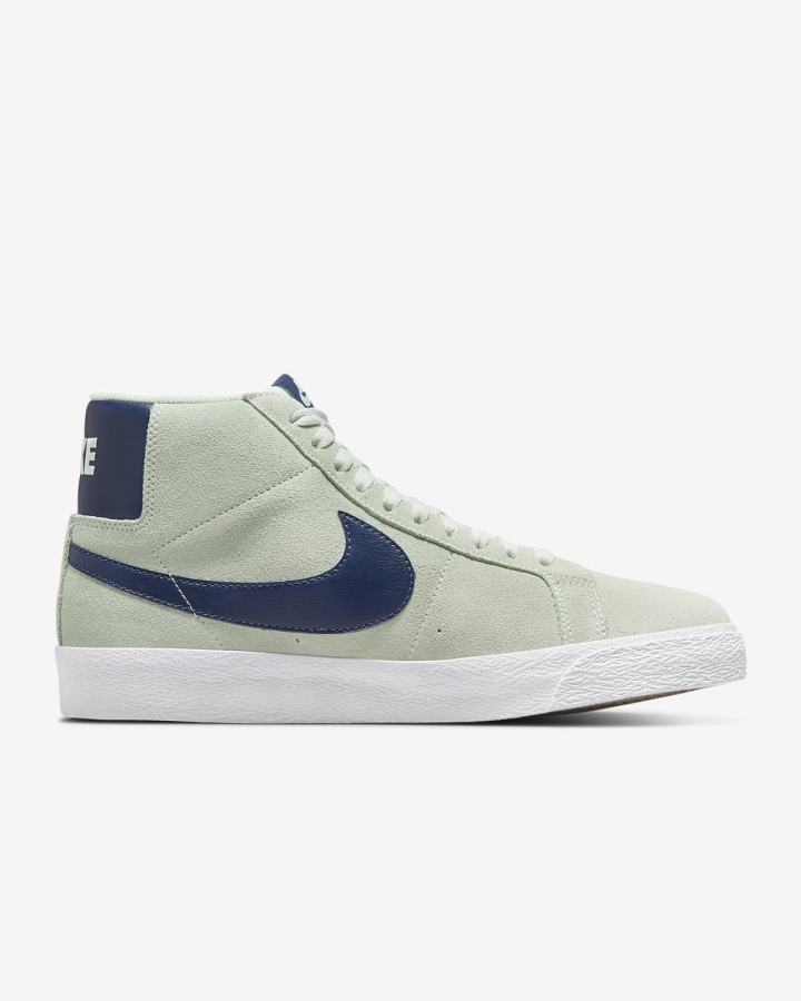 Nike SB Zoom Blazer Mid Muške Skate Obuća Zelene Bijele Tamnoplave | HR-13890JAEX