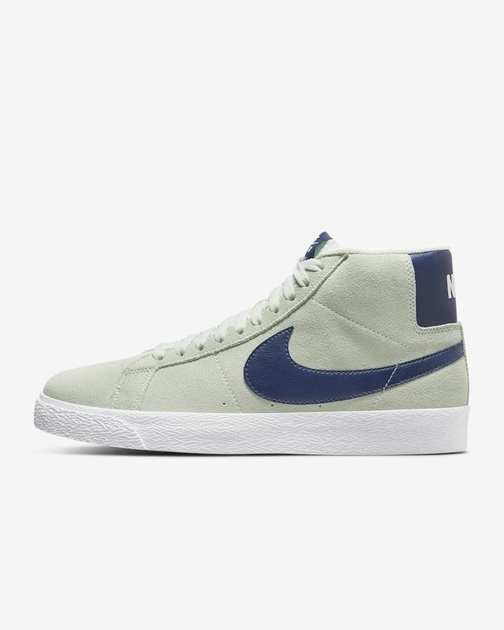 Nike SB Zoom Blazer Mid Muške Skate Obuća Zelene Bijele Tamnoplave | HR-13890JAEX