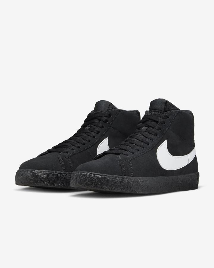 Nike SB Zoom Blazer Mid Muške Skate Obuća Crne Bijele | HR-28107JQBE