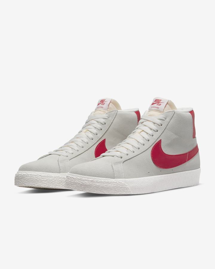 Nike SB Zoom Blazer Mid Muške Skate Obuća Bijele Crvene | HR-36752LQST