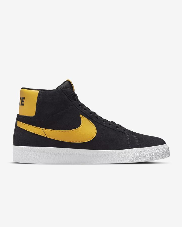 Nike SB Zoom Blazer Mid Muške Skate Obuća Crne Bijele Zlatne | HR-54731EDSL