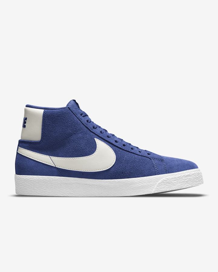 Nike SB Zoom Blazer Mid Muške Skate Obuća Tamno Kraljevska Plava Plave Bijele | HR-72963MVPE