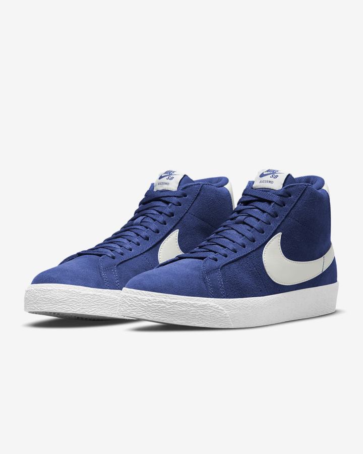 Nike SB Zoom Blazer Mid Muške Skate Obuća Tamno Kraljevska Plava Plave Bijele | HR-72963MVPE