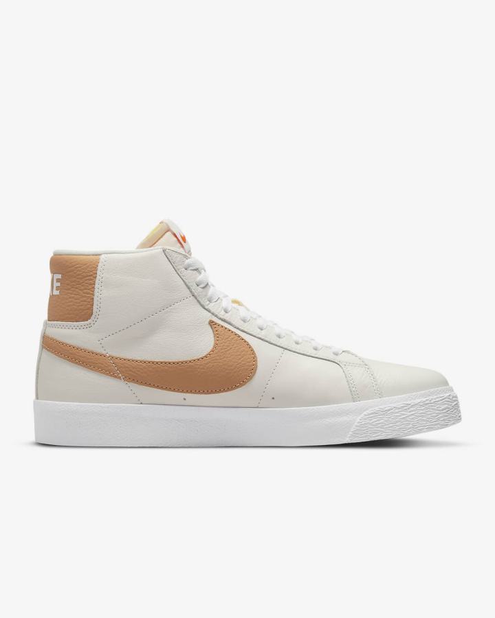 Nike SB Zoom Blazer Mid Muške Skate Obuća Bijele Svijetlo Smeđe | HR-85623DBGC