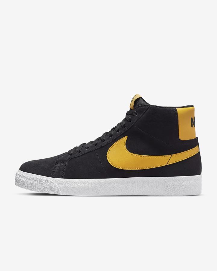 Nike SB Zoom Blazer Mid Ženske Skate Obuća Crne Bijele Zlatne | HR-18497DUTP